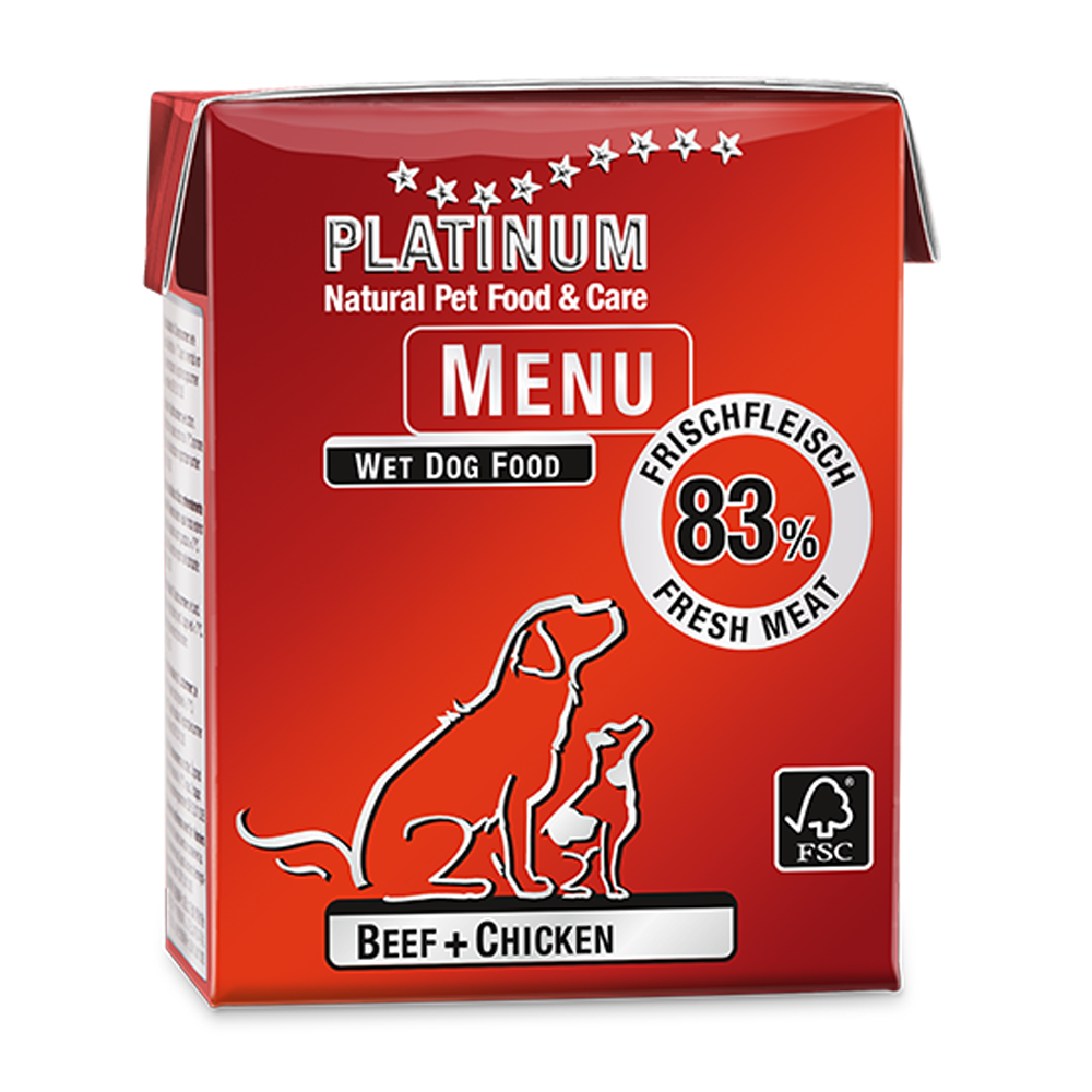 Platinum Natural Pet Food & Care Menu Beef + Chicken
