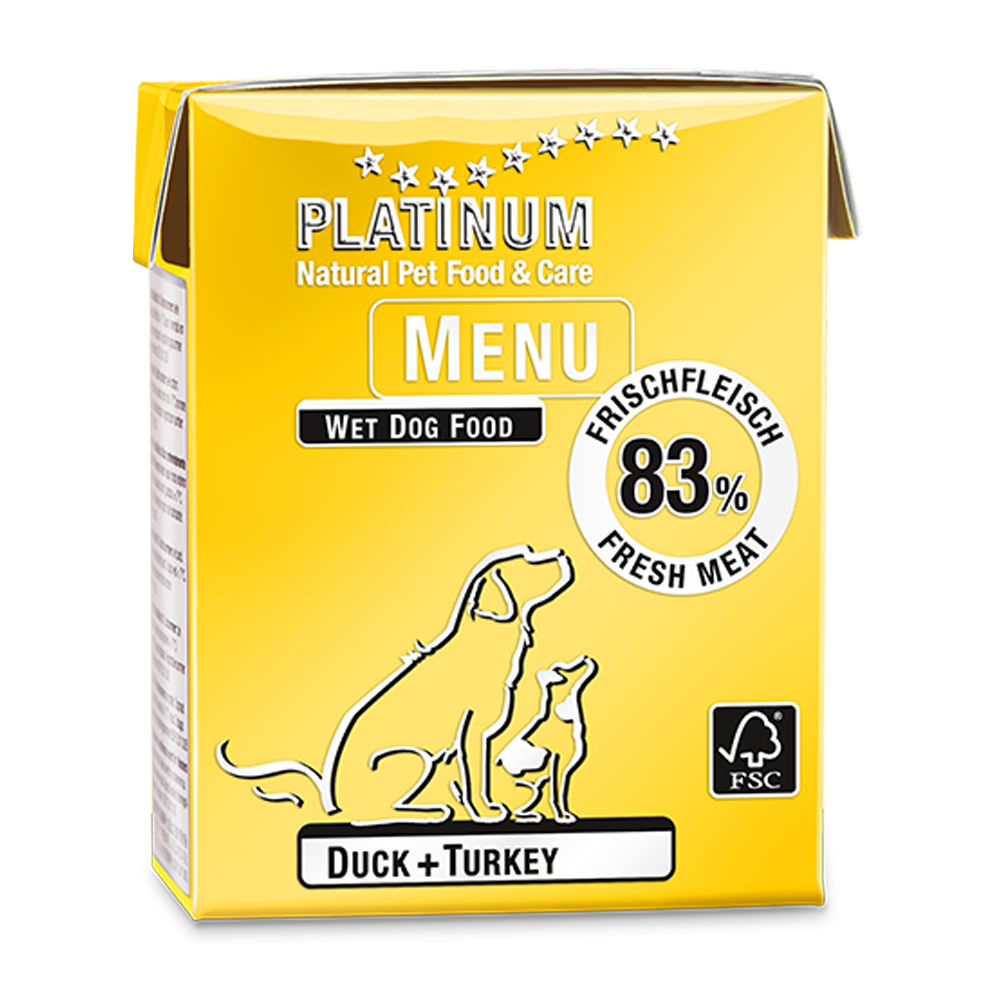 Platinum Natural Pet Food & Care Menu Duck + Turkey